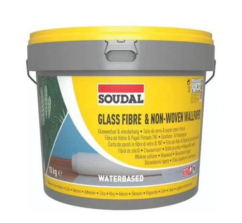 Adeziv Soudal 29A la Macons, 10kg pentru fibră de sticlă și tapete textile, aplicare rapidă pe pereți