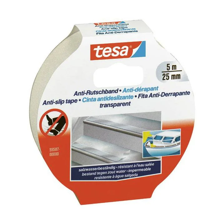 Banda adeziva antiderapanta transparenta 25mm x 5m