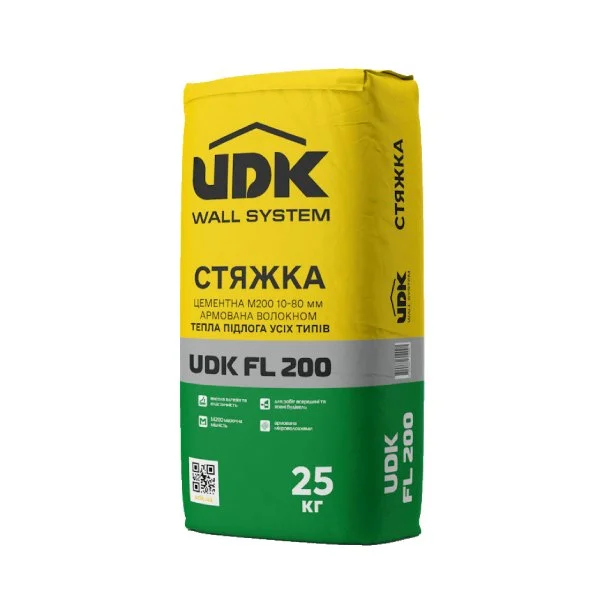 Цементная стяжка UDK FL200 (10-80мм), 25кг