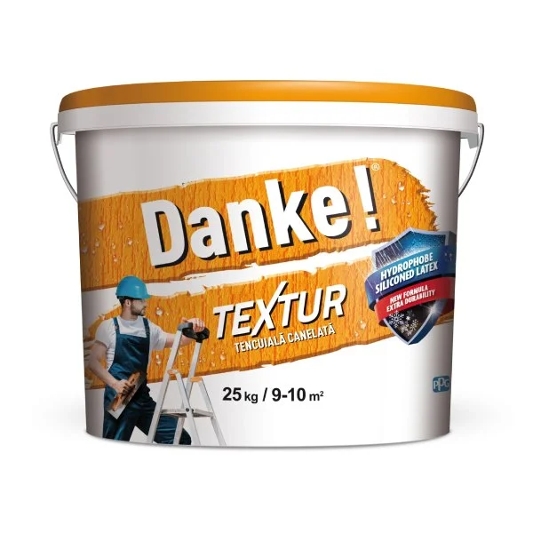 Штукатурка Danke! TEXTUR от Macons, 25кг белая, декоративный слой для утепленных фасадов