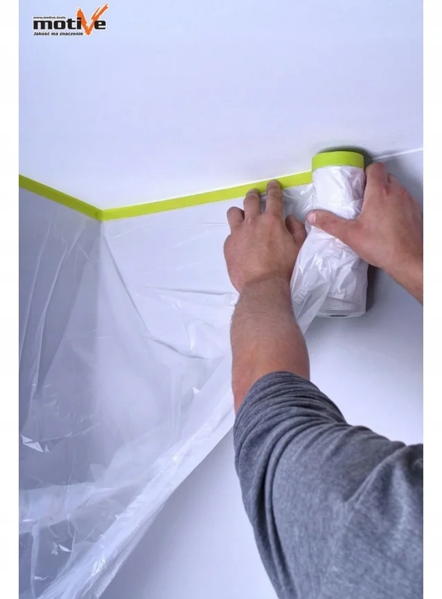 Folie de acoperire cu banda de mascare Motive Speedy Mask 0.55m x 33m - poză suplimentară 3
