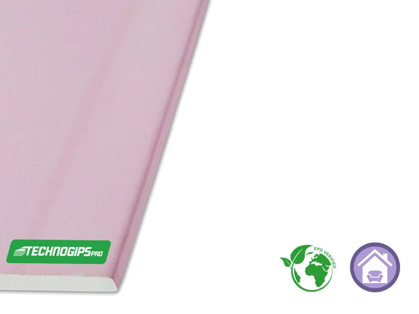 Гипсокартон Technogips огнестойкий 2500x1200x12.5мм