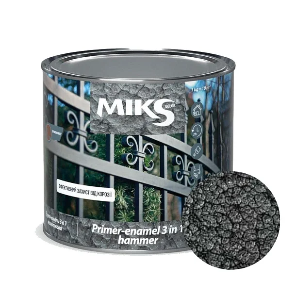 Grund-email 3 in 1 efect de ciocan Miks Color grafit, 0.65kg