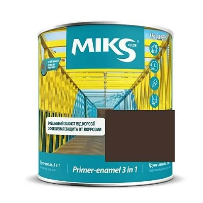 Грунт-эмаль 3 в 1 Miks Color коричневый, 2.3кг