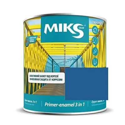 Грунт-эмаль 3 в 1 Miks Color синий, 2.3кг