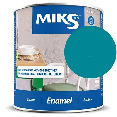 Эмаль алкидная Miks Color бирюзовый, 2.8кг