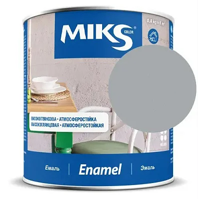 Эмаль алкидная Miks Color светло-серая, 2.8кг