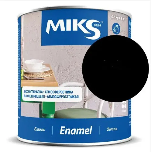 Эмаль Miks Color черный, 0.8кг