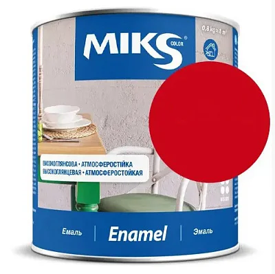 Эмаль Miks Color красная, 2.8кг