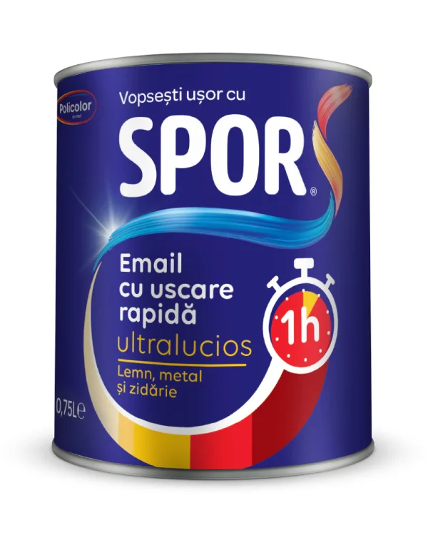 Эмаль ультраглянцевая, быстросохнущая SPOR коричневый, 2.5л