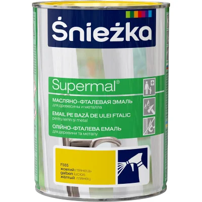 Краска масляно-фталевая эмаль SNIEZKA Supermal жёлтый 0.8л