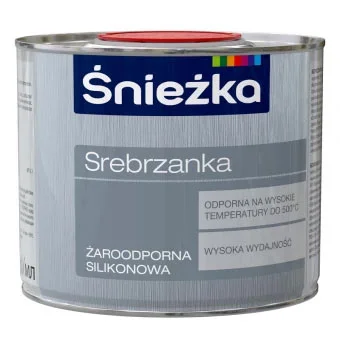 Краска жаростойкая силиконовая (500°C) SREBRZANKA, 0.5л