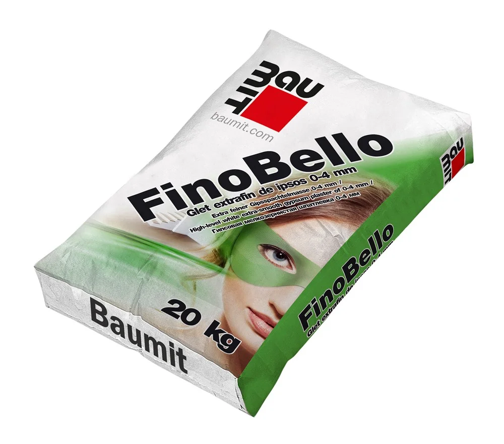 Шпаклевка Baumit FinoBello 20кг от Macons, особо белая гипсовая смесь для ручного нанесения