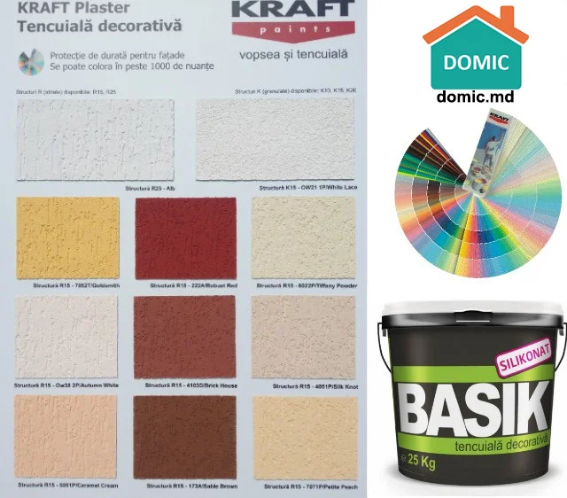 Tencuiala decorativa siliconica KRAFT Basik K15 (bob de orez), 25kg - poză suplimentară 2