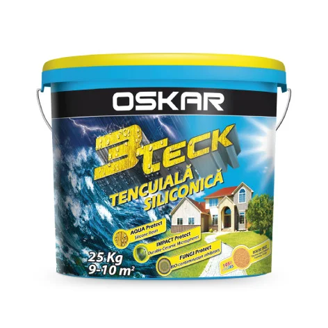 Tencuiala decorativa siliconica Oskar 3Teck (bob de orez), 25kg