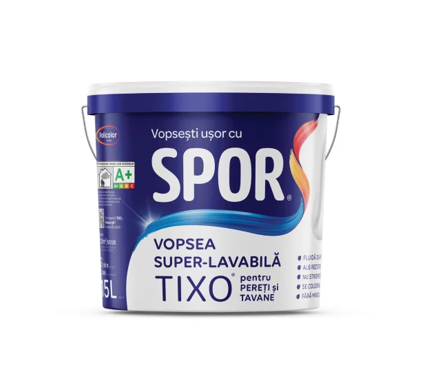 Vopsea lavabila interior gel Spor Tixo, 8.5L