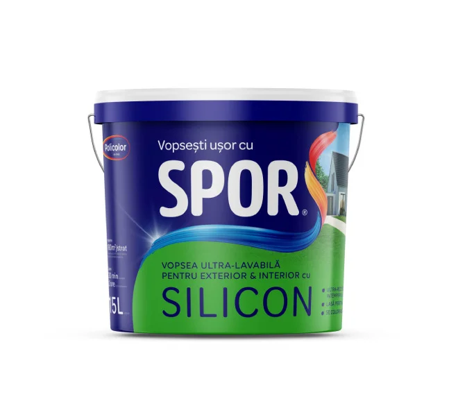 Vopsea ultra-lavabila interior/exterior Spor Silicon, 8.5L
