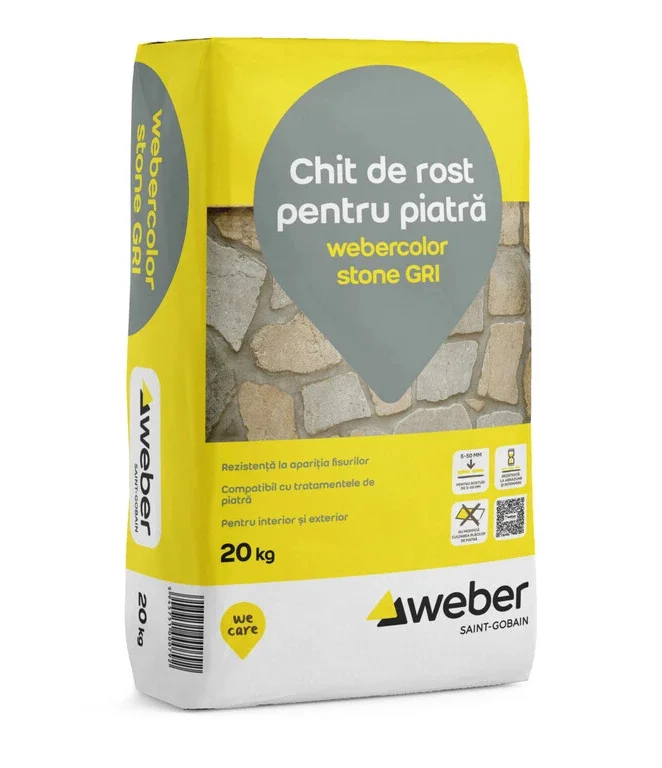 Chit gri pentru piatră Webercolor Stone, 20kg